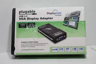 Plugable USB 2.0 VGA Multi-Display External Graphics Adapter VGA165 VGA **READ** • $20