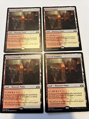 MTG Sacred Foundry X4 Playset Guilds Of Ravnica Magic The Gathering NM • $55