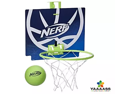 NERF Nerfoop The Classic Mini Foam Basketball And Hoop - Hooks On Doors Blue • $17.99