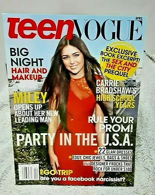$11.99 • Buy Miley Cyrus Teen Vogue Magazine April 2010 Carrie Bradshaw