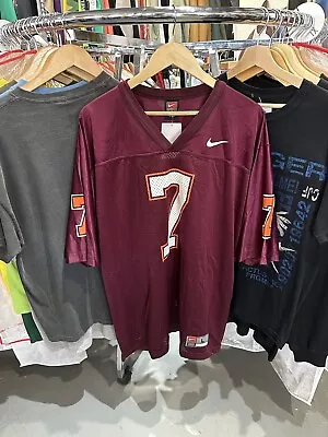 Vintage Virginia Tech Michael Vick Maroon Football Jersey #7 Size Large • $44.95