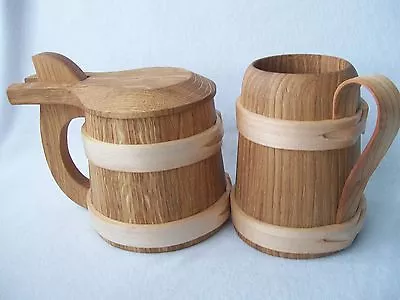 Wooden Oak Beer Mug Tankard Christmas Gift For Him Father  • £19.99