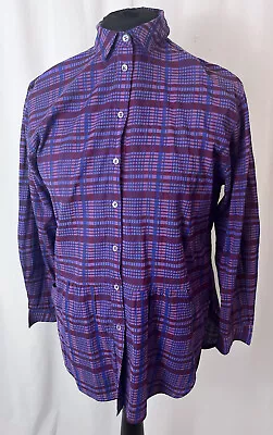 French Connection Top Purple Mix Button Up Shirt Lightweight UK8 R818 • £2.97