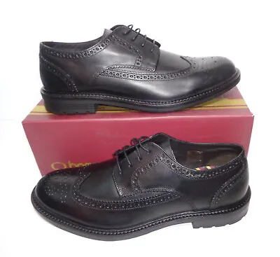 £23.98 • Buy Base London Mens Black Leather Lace Up Brogues Formal Shoes New RRP £75 Size 5