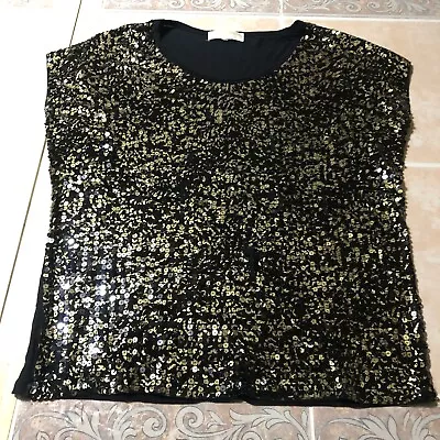 Michael Michael Kors Cap Sleeve Sequined Dressy Womens Top/size Large • $13