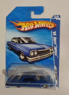 HOT WHEELS 1:64 '64 CHEVY IMPALA 03/10 161/240 Blue Brand New • $40