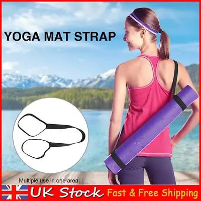 2Pcs Yoga Mat Strap Elastic Yoga Mat Carrying Strap Hands-Free For All Mat Sizes • £4.79