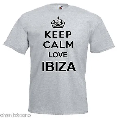 Keep Calm Love Ibiza Adults Mens T Shirt 12 Colours Size S - 3XL • $11.80