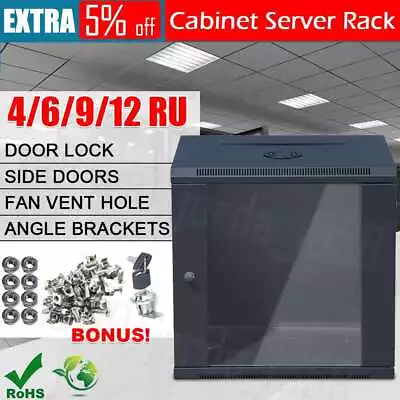 6RU/12RU Cabinet Server Network Comms Data Rack LAN 19  Wall Mount 450mm Deep AU • $117.95