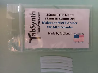 3mm 3D Printer Teflon Tube For Nozzle (5 Liners) For Makerbot Mk9 Extruder • $12.95