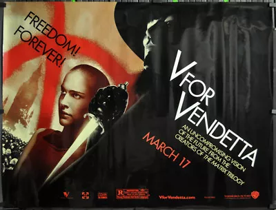 $350 • Buy V For Vendetta 2005 ORIG 46X60 SUBWAY MOVIE POSTER HUGO WEAVING NATALE PORTMAN