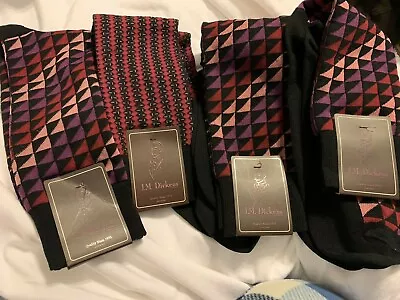 4 Pairs J.M. Dickens  Dress Socks 10-13 Pima Cotton • $120