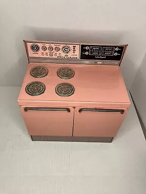 Vintage Frigidaire Pink Metal Kitchen Oven Stove W/ Dishes Child's Toy • $33