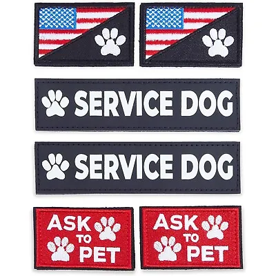 6 Pcs Embroidered Service Dog Patches Label Tag Training For Harness Collar Vest • $10.99