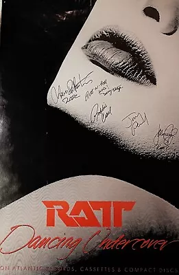 RATT Autograph Dancing Undercover 1987 Promo Poster John Corabi Motley Crue • $65