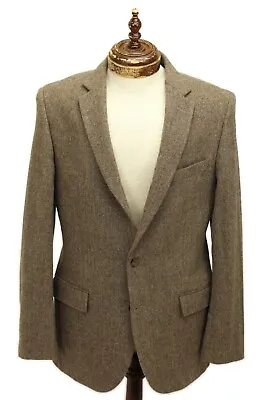 J. Crew Brown Herringbone Tweed Wool 2-Button Single Vent Sport Coat 40 R • $74.99
