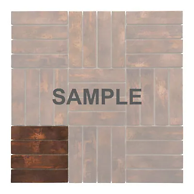 $3.99 • Buy Antique Copper Color Metallic Metal Parquet Mosaic Tile Kitchen Wall Backsplash