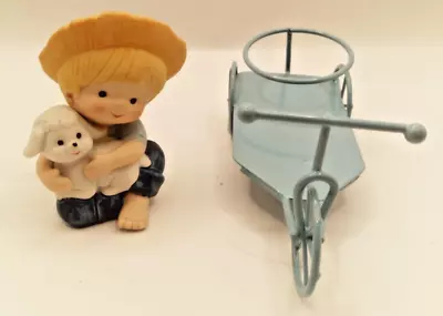 1982 Enesco Country Cousins Scooter Holding A Lamb & Misc Blue Metal Bike • $11.99