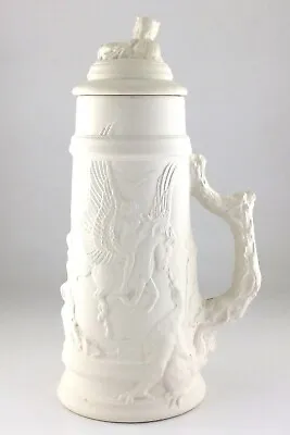 Vintage Ceramic Bisque White Ready To Paint Large Stein Jug Pegasus Dragon T956 • $124.50