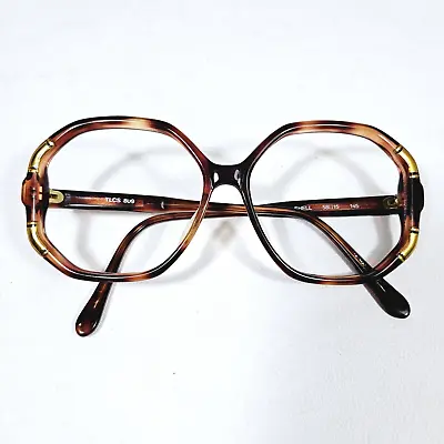 Vintage Ted Lapidus Sunglasses FRAMES ONLY Tortoise Gold Accents 58-15-145 NICE! • $44.99
