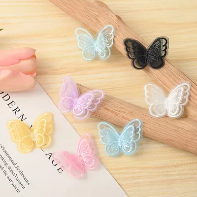 20pcs 3D Butterfly Embroidery Lace Fabric Organza Sewing Decoration Accessory  • £3.58