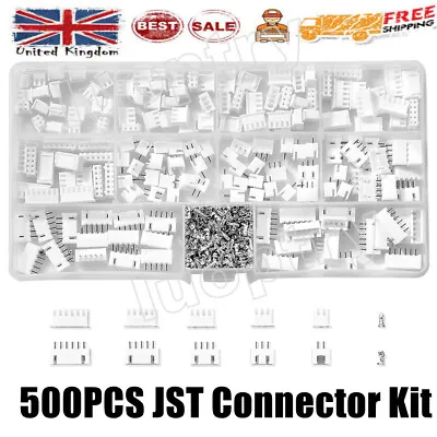 500PCS 2.54mm 2/3/4/5/6 Pin Housing JST-XH Adapter Cable Connector Socket Kit • £6.89