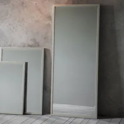 Flow LARGE MIRROR 2-tone Pewter Champagne Leaner Floor Wall Mirror 150cm X 60cm • £125