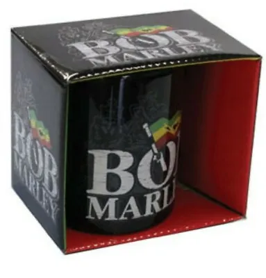 Bob Marley Distressed Logo 11 Ounce Black With Jamaican Flag Coffee Mug • $15.99