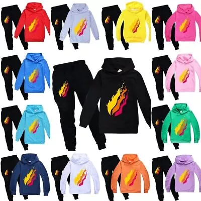 PRESTONPLAYZ Kids Tracksuit Sets Boys Hoodie Jumper Tops+Trousers Suit 2-13Years • £19.99