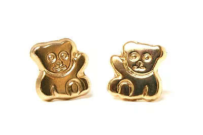 9ct Gold Teddy Bear Studs Earrings Made In UK Gift Boxed Kids  • £27.99