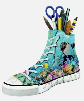 Ravensburger 3D Puzzle Sneaker Pencil Holder Shaped 108 Piece Sea Ocean Nature • $12.98