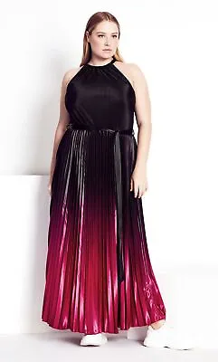 $55 • Buy Refinity By City Chic Womens Plus Size Pleated Cascade Maxi Dress - Rustic Red
