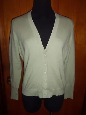 Victoria's Secret Moda International Lt Green Cardigan Button Down Sweater Top L • $14.99