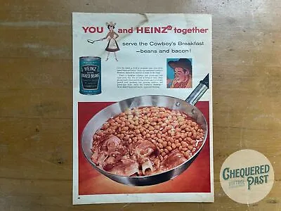 Vintage 1940's HEINZ Baked Beans Advertisement Food Kitchen Household • $25