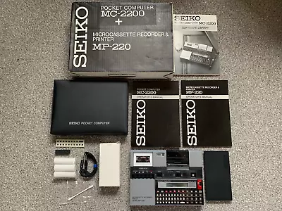 Seiko Mp-220 & Mc-2200 (sharp Pc-1245 Clone) Vintage Pocket Computer & Dock Kit • £31