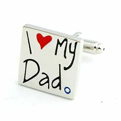 I Love My Dad Cufflinks Mens Business Shirt Sleeve Cuff Link Gift - In Gift Box • £5.95