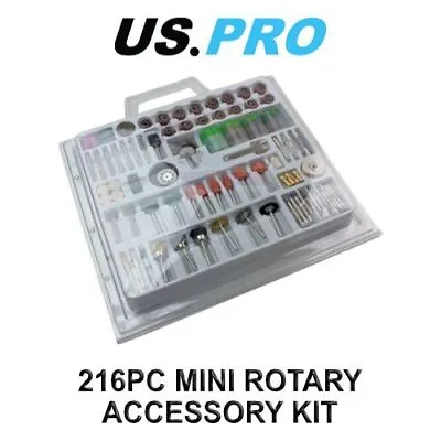 £12.75 • Buy US PRO Tools 216pc Mini Rotary Tools Accessory Kit Fits Dremel Multi Tool 9056
