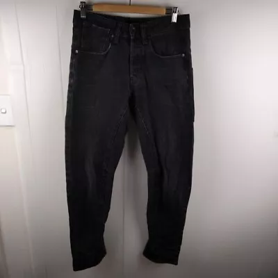 G-Star Raw A-Crotch 3D Tapered  Mens W30 L32 Black Denim Button Fly Jeans  • $29.95