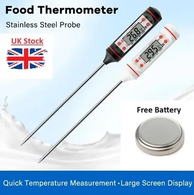 Digital Food Thermometer Probe Oven Cooking Meat Kitchen Jam BBQ Turkey Milk • £2.89