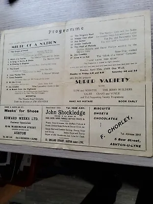 Variety Theatre Programme 1949ashton Theatre Royaljoe Crosbie • £8