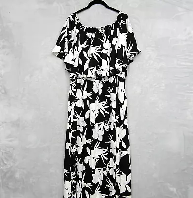 Show Me Your Mumu Hacienda Maxi Dress Black Primavera Floral Size XXXL 3X • $59.99