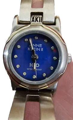 Vintage Anne Klein II H20 Blue-Dial Bangle Bracelet Womens Watch (262) Excellent • $18.50