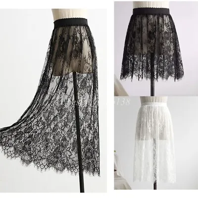 Women Lace Cotton Underskirt Half Slips Skirt Extender Half Slip For Lengthening • $8.45