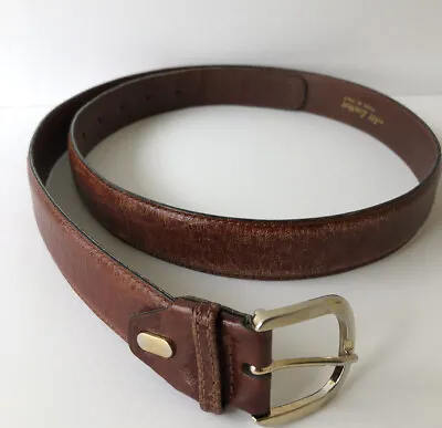 Paolo Da Ponte Made In Italy Brown Slender Alligator Print Leather Belt 36  • $24.99