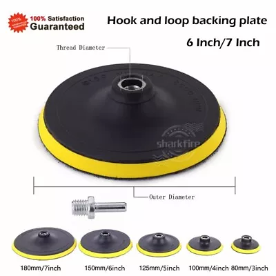 6 Inch 7inch Hook Loop Backing Pad Sanding Polishing Backer Plate 5/8-11 Thread • $13.30