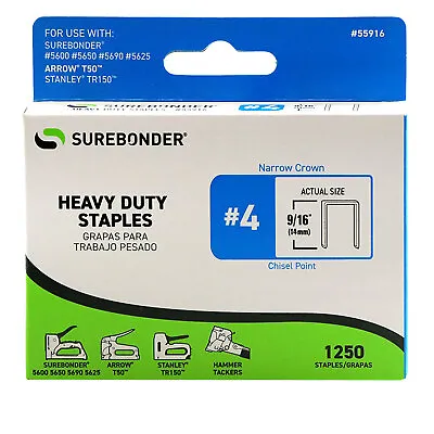 #4 Heavy Duty 9/16  Narrow Crown Staples - 1250 Ct. • $9.99