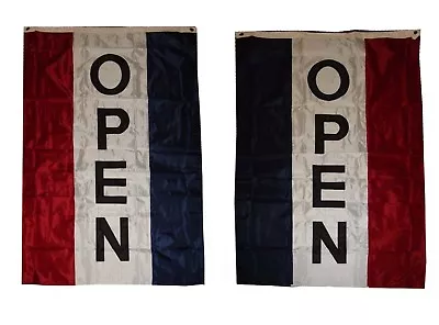 3x5 Embroidered Open Advertising Vertical Double Sided 300D Nylon Flag 3'x5' • $22.88