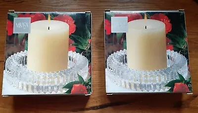 Two (2) Mikasa Diamond Fire Wine Coasters / Pillar Candle Holders - Immaculate • $22.95