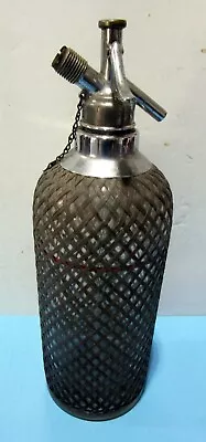 Vintage Seltzer Glass Wire Mesh Bottle 7N5 Made In Czechoslovakia • $15