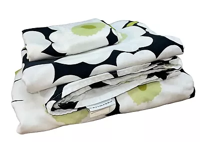 Marimekko 100% Cotton Tshirt XL Twin Sheet Set Fitted Flat 1 Pillow Case Poppy’s • $45